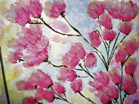 Peinture Les Cerisiers Du Japon En Fleurs