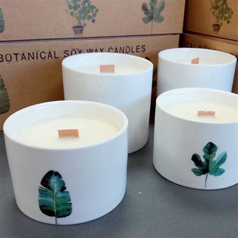 3 X Botanical Wooden Wick Soy Candles