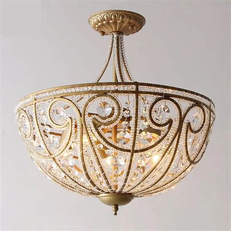 European Style Country Ceiling Lamps Vintage Iron Living Room Lamp