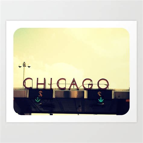 Chicago Skyway ~ Vintage Mid Century Tollbridge Sign Art Print By