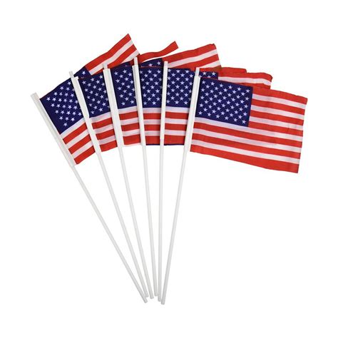 American Flag On Stick Set Of 6 Usa Flags