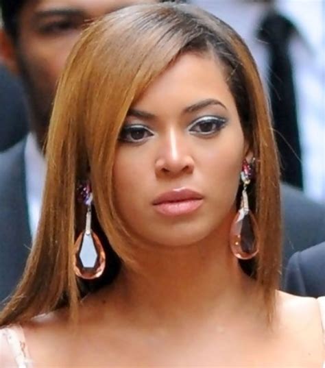 Over 18 inches, 4pcs would be better. Beyonce Hairstyles: Slick Long Straight Haircut with Bangs ...