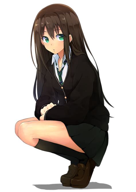 Anime Girl With Brown Hair Download Free Png Png Play