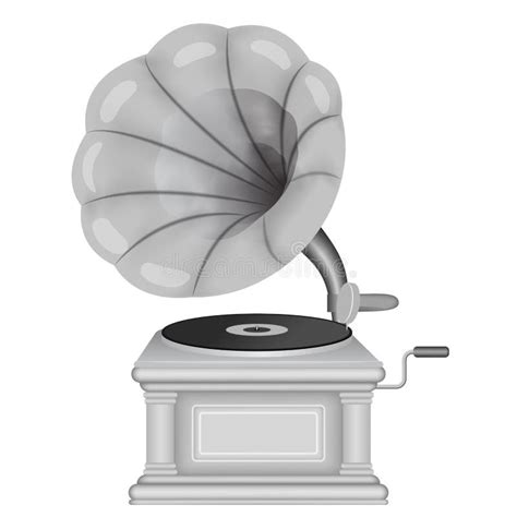 Gramophone And Phonograph Record Player Illustration Silhouette Stock
