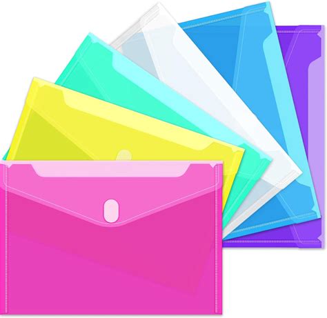 Sooez 6 Pack Plastic Envelopes Poly Envelopes Clear