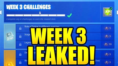 Fortnite Season 7 Week 3 Challenges Leaked Week 3 All Challenges Easy