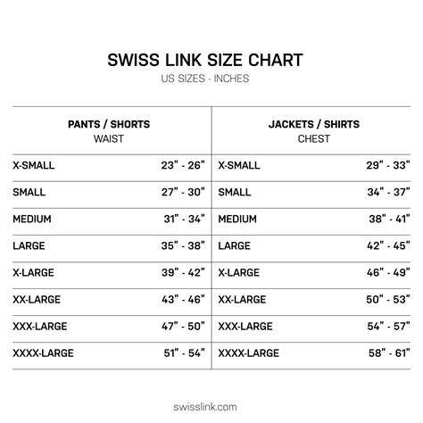 Measurements refer to body size, not garment dimensions, and are in inches unless otherwise noted. Sizing Chart | Pants, Shorts, Jackets, Hats, Shirts - US ...