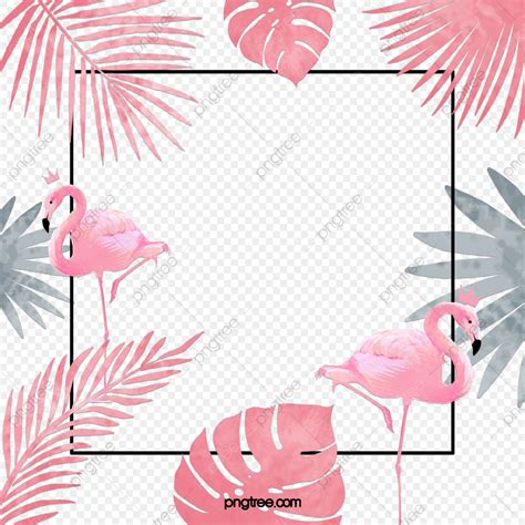 Tropical Flamingo Png Image Hand Painted Botanical Creative Tropical