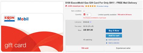 Check spelling or type a new query. Sold Out eBay: $100 ExxonMobil Gas Gift Card For $91 - Limit Of Three - Doctor Of Credit