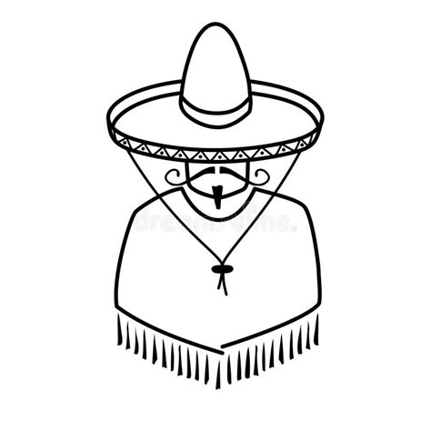 Illustration of Mexican in Sombrero Stock Vector - Illustration of
