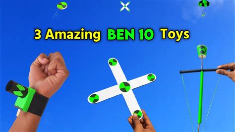 How To Make 3 Amazing Ben 10 Toys Shooter Boomerang 🪃 Parachute