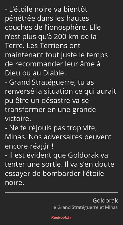 Citation Létoile Noire Va Bientôt Pénétrée Dans Les Kaakook