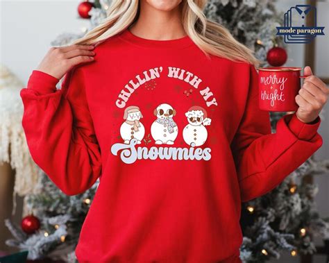 Chillin With My Snowmies Sweatshirt Snowman Sweater Funny Christmas