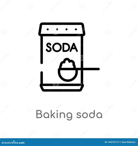 Outline Baking Soda Vector Icon Isolated Black Simple Line Element