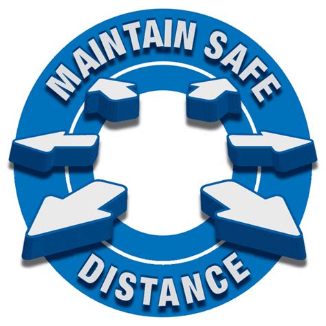 Maintain Safe Distance 3d Floor Sign Seton