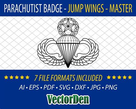 Parachutist Badge Jump Wings Master Etsy