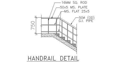 Typical Detail Of Handrail Of A Building Download The Autocad Dwg File