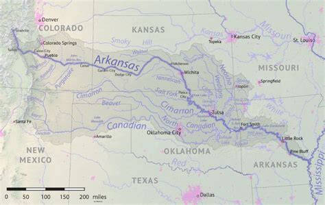 Arkansas River Basin Map Arkansas Rivière — Wikipédia Tribus