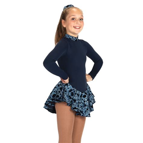 Jerrys Fancy Fleece Navy Blue Competition Ice Skating Dress Skating