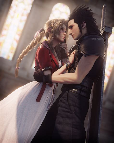 Aerith Gainsborough And Zack Fair Final Fantasy And More Drawn By