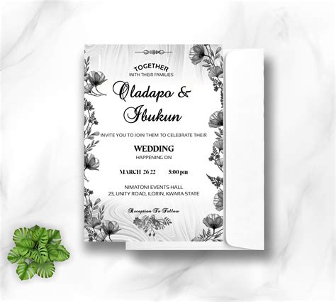 Get Nigerian White Wedding Invitation Card Design And Printing Design