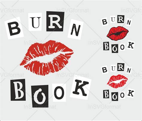 Cover Mean Girls Burn Book Svg Vector Clipart Burn Book Silhouette