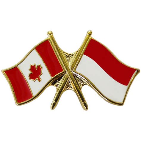 Canada Indonesia Crossed Pin Crossed Flag Pin Friendship Pin