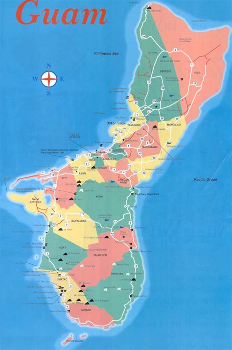 Large detailed travel map of Guam. Guam large detailed ...