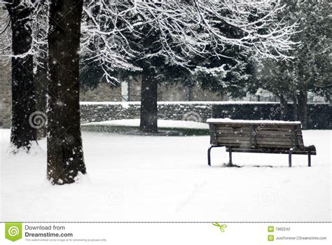 Winter Scene Snowfall In The Park Stock Photography