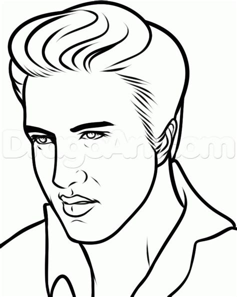 Download and print these elvis presley coloring pages for free. how to draw elvis, elvis presley step 8 | For Mom ...