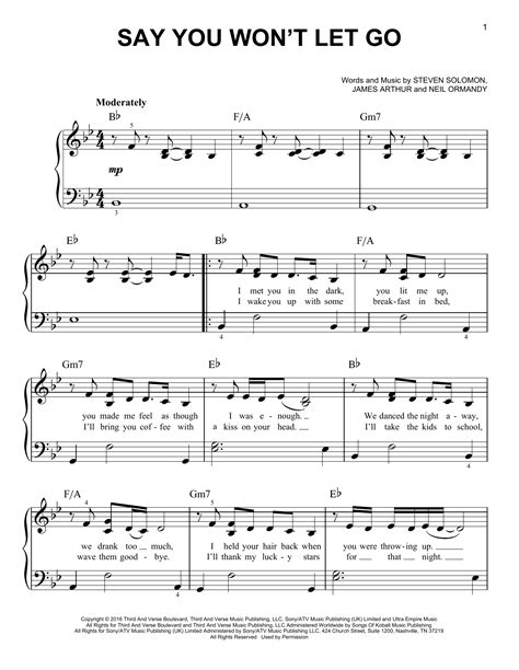 Say You Wont Let Go Sheet Music Direct