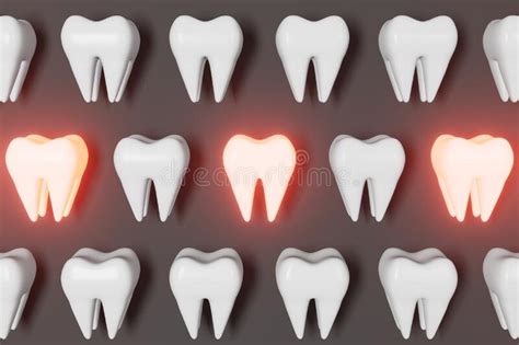 Toothache Problem 3d Rendering Pattern Grey Background White Healthy