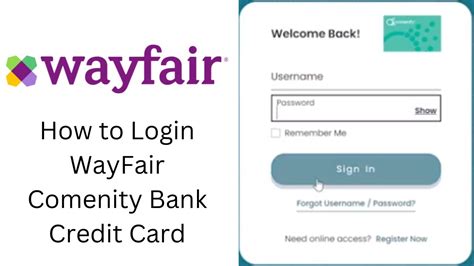 How To Login Wayfair Comenity Bank Credit Card Wayfair Credit Card