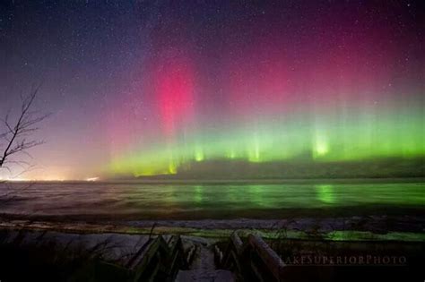 Northern Lights Over Lake Superior Lake Superior Northern Lights