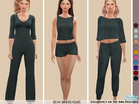 Sims 4 Ekinege Knit Lounge Set Sims 4 Clothing Knit Lounge Set