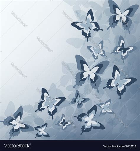 Grey Background With Butterfly Royalty Free Vector Image