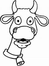 Cow Coloring Surprised Face Silly Sheet Kids sketch template