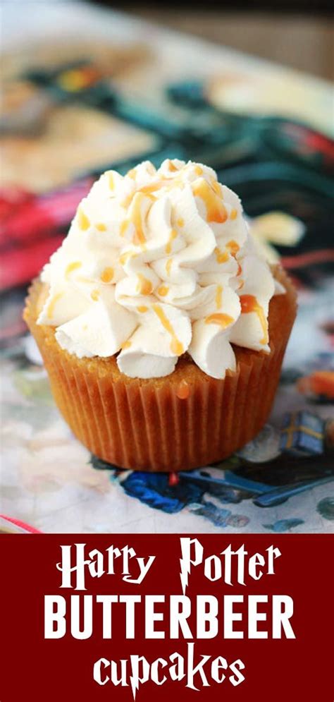 These Harry Potter Inspired Butterbeer Cupcakes Are The BEST A Rich Butterscotch Cupcake Topped