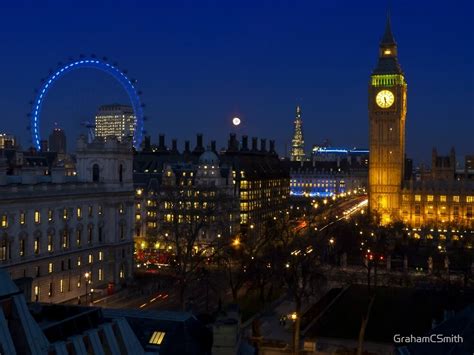 London Eye And Big Ben By Night London England By Grahamcsmith