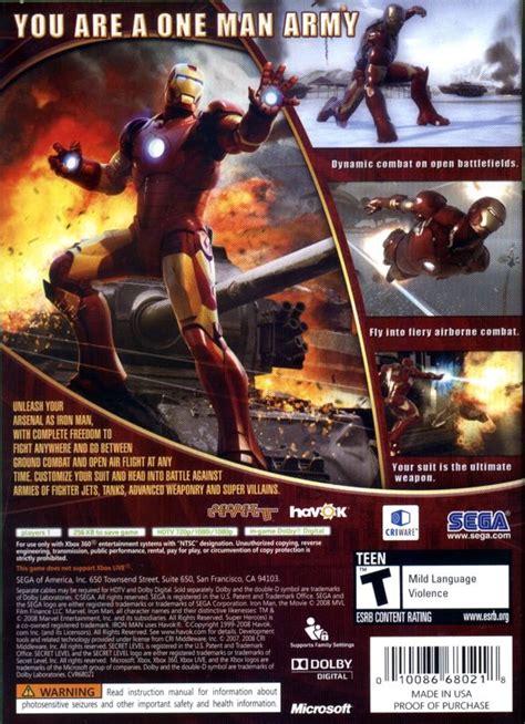 Iron Man 2008 Box Cover Art Mobygames