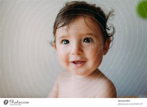 Portrait Of Happy Baby Girl A Royalty Free Stock Photo From Photocase