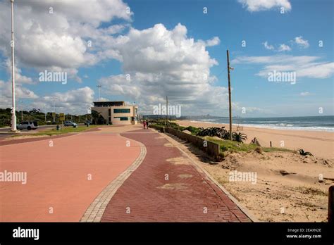 Paved Promenade Walkway At Durbans Golden Mile On Beachfront Stock
