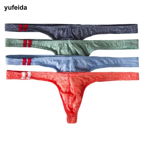 Yufeida 4pcslot Mens Cotton Sexy Briefs Shorts Soft Underwear Bulge