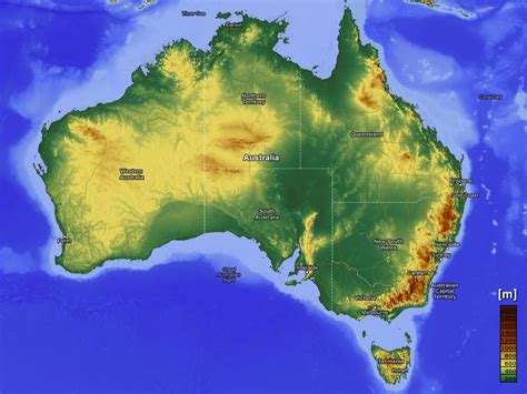 Topographic map of south australia. Topographic map of Australia : australia
