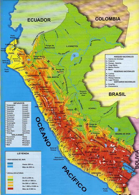 El Baúl De La Geografía Perú Y Mundo Mapa FÍsico Del PerÚ
