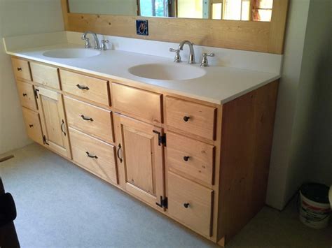 Optional drawers in lower section available. Knotty Pine vanity - Contemporary - Bathroom Vanities And ...