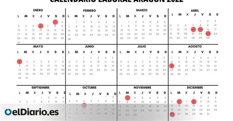 Calendario Laboral 2022 En Aragón Festivos Laborales Y Días Inhábiles 6e5