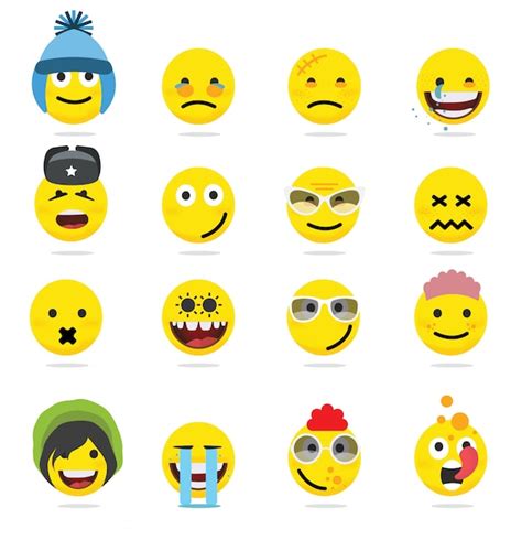 Premium Vector Creative Funny Flat Style Emoji Emoticons
