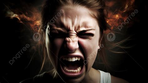 Woman Is Screaming And Being Aggressive And Making An Angry Face Background Pictures Of Anger