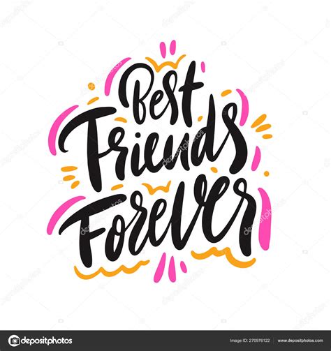 Best Friends Forever. Hand drawn vector lettering. Isolated on white